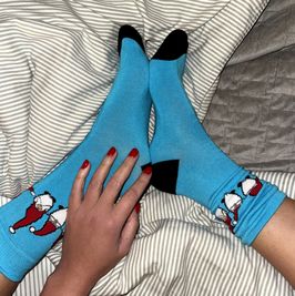 Festive Turquoise Toes Christmas Socks