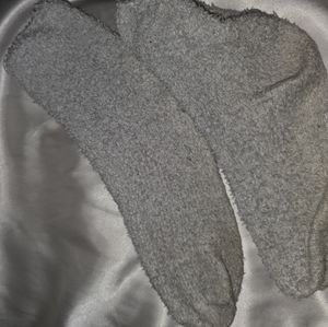 Fluffy grey socks