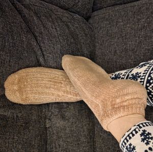 Pink fluffy socks