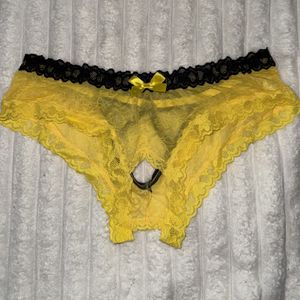 Yellow Crotchless Panties