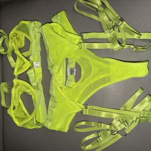 Neon Yellow Lingerie Set