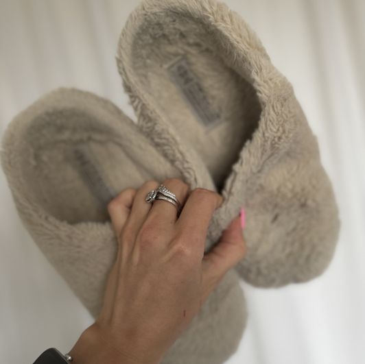 Very worn stinky house slippers