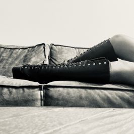 Wearing BDSM pointe heels