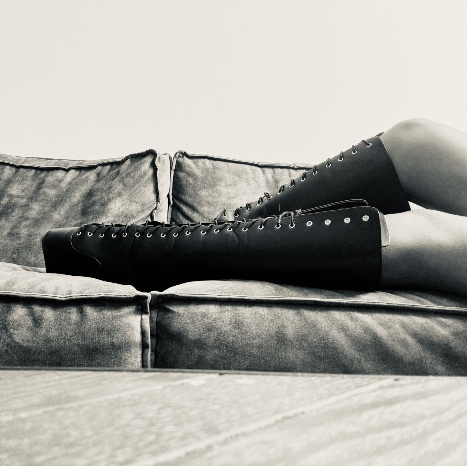 Wearing BDSM pointe heels