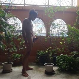 Naked in the garden