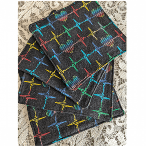 Handmade Rainbow Heart Coasters Set of 4