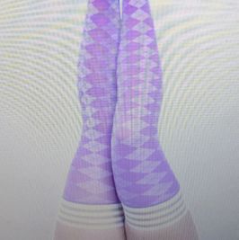 Kixies Par4 Purple Argyle Thigh Highs