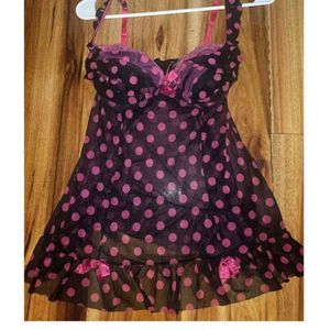 Pink and Black Polka Dot Nightie