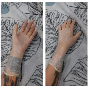 White medical latex gloves