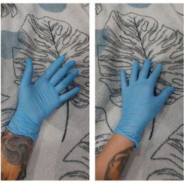 Blue medical nitrile gloves