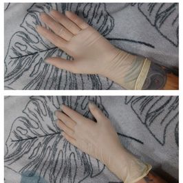 White medical latex gloves