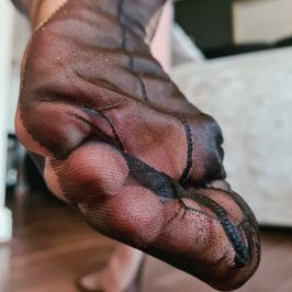 Black Silk Step 50 Black Nylon Foot Archive Photos