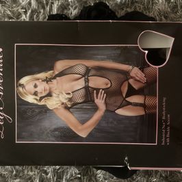 Buckle fishnet bodysuit