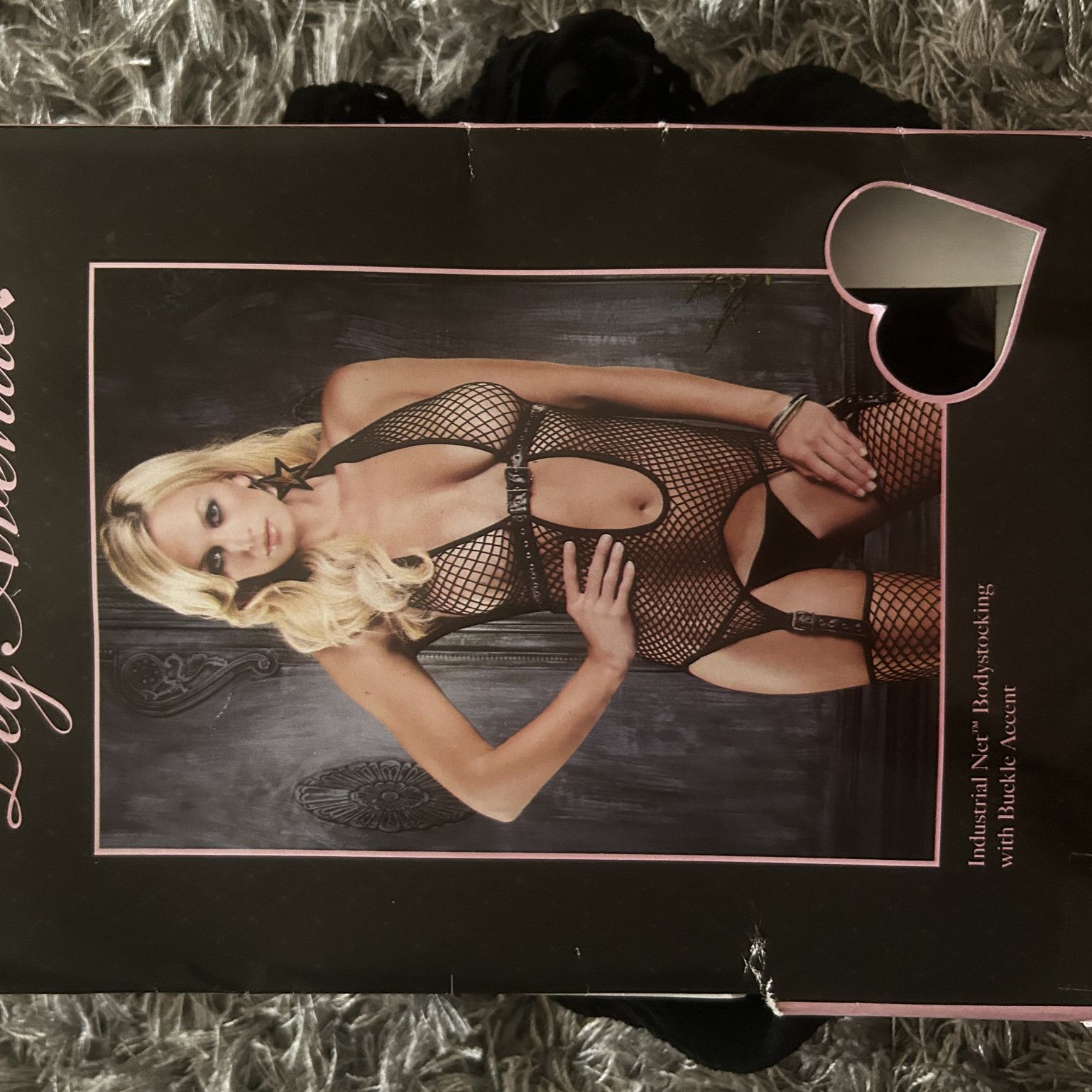 Buckle fishnet bodysuit