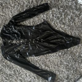 PVC style wet look body leotard