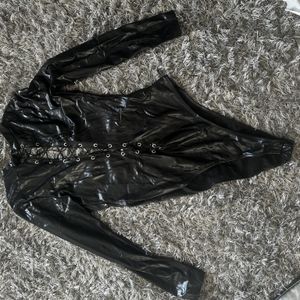 PVC style wet look body leotard