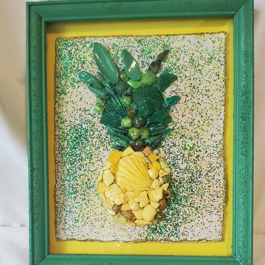 Pineapple Wall Art made from shells