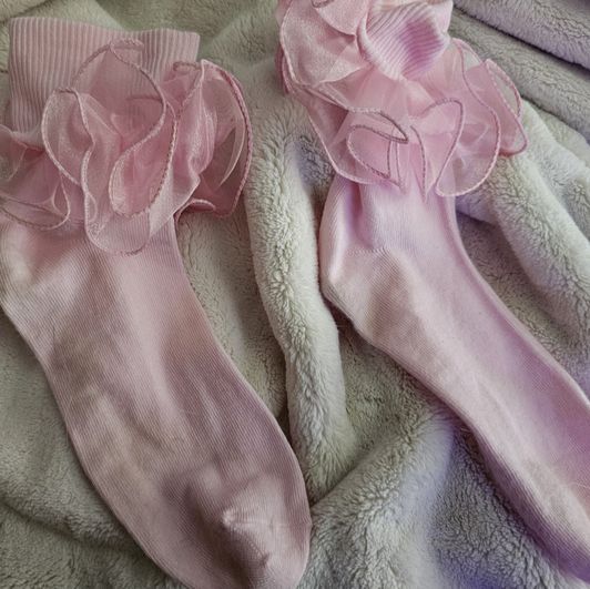 Frilly pink girly socks