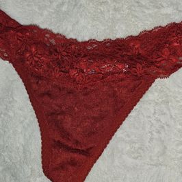 Red lace thong