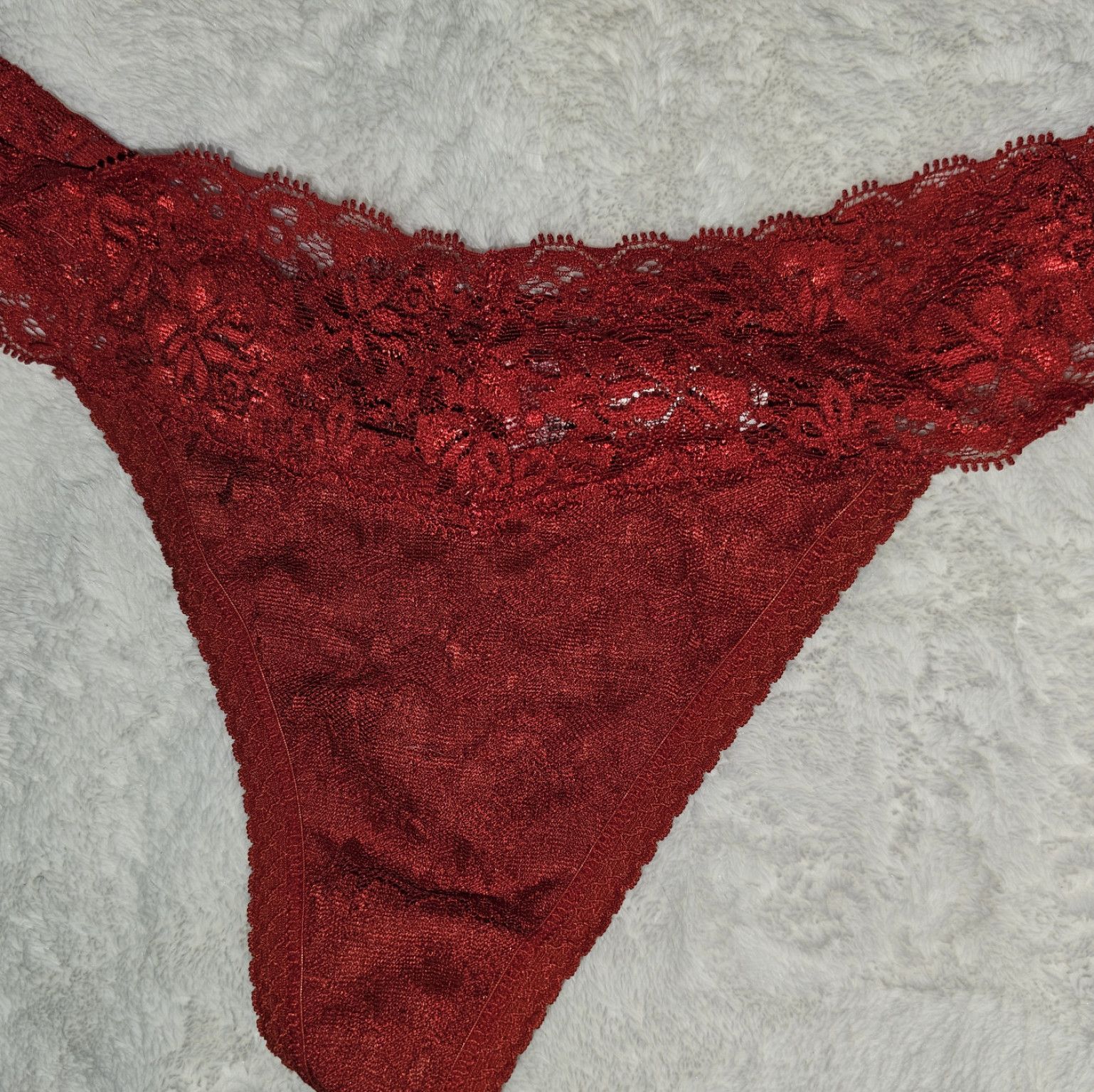 Red lace thong