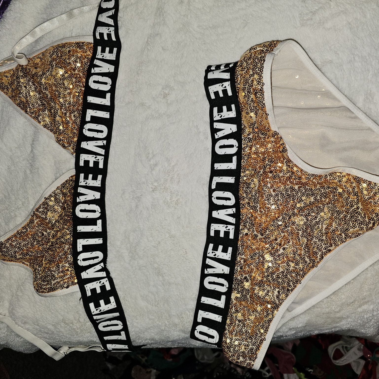 Gold sparkly two piece set