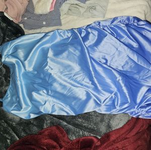 Satin feeling blue mini dress