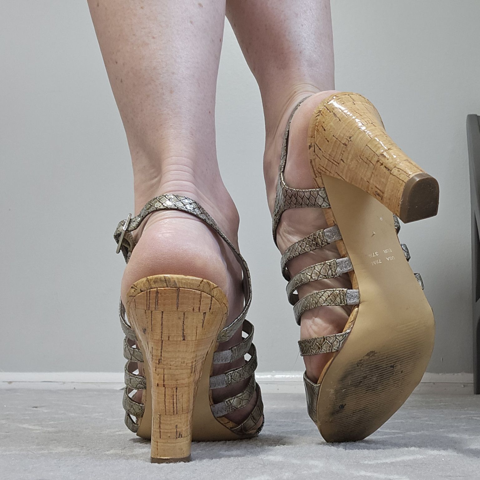 Well worn high heel sandals