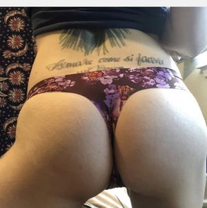 worn for 24hrs purple silk thong