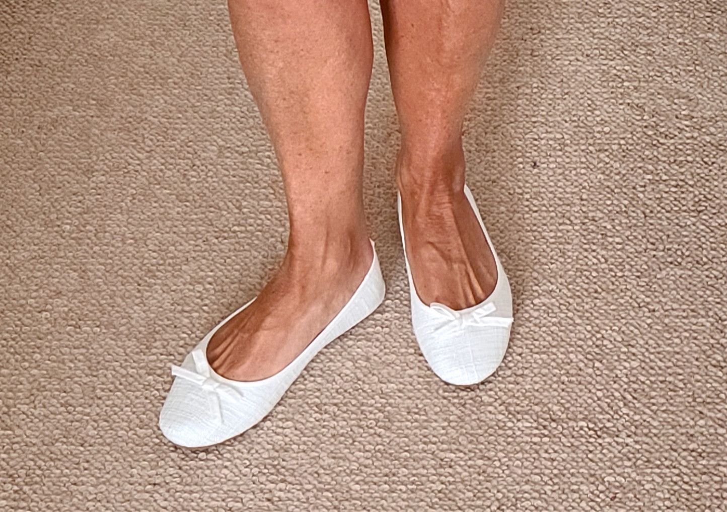 White Worn Flats