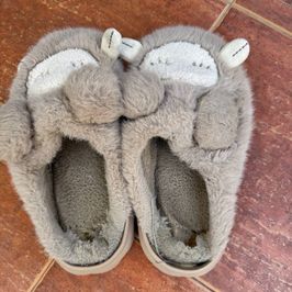 Extremely Worn Furry Slippers  2 Years of Daily Wear