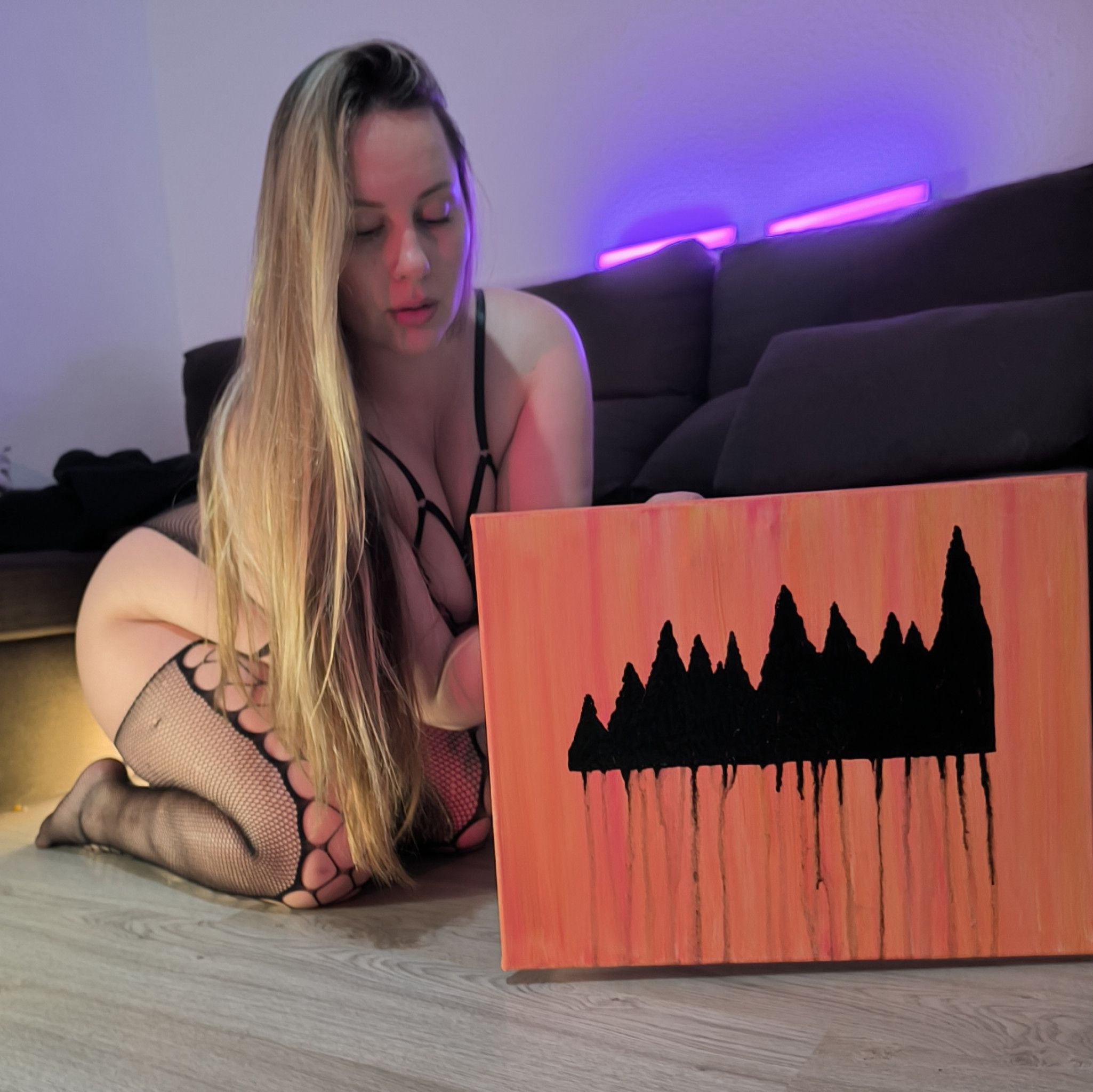 The picture is painted with my juice and saliva