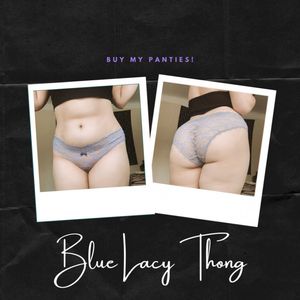 Blue Lacy Thong
