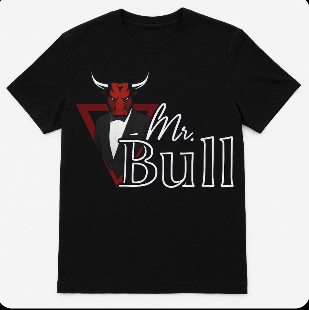Mens:  Mr Bull Black Tshirt