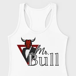 Womens White Mr Bull Halter Top
