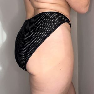 Soft black and white polka dot full full butt panty