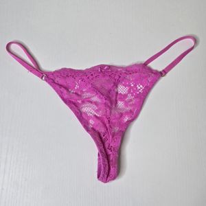 Pink Lacey Thong
