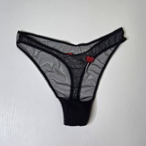 Sheer Black Thong
