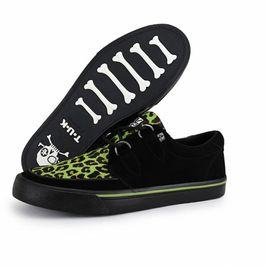 Creeper Sneaker Neon Green Hair  Black Suede