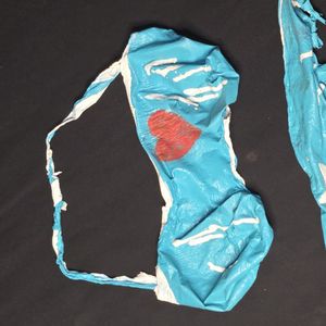 Latex body paint bra and panty set