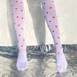 White with red Heart leggings for sale