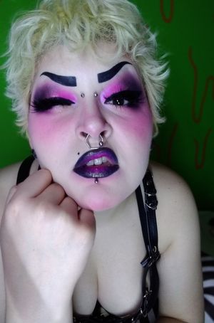Big Tiddy Goth GF in Harness and Lingerie