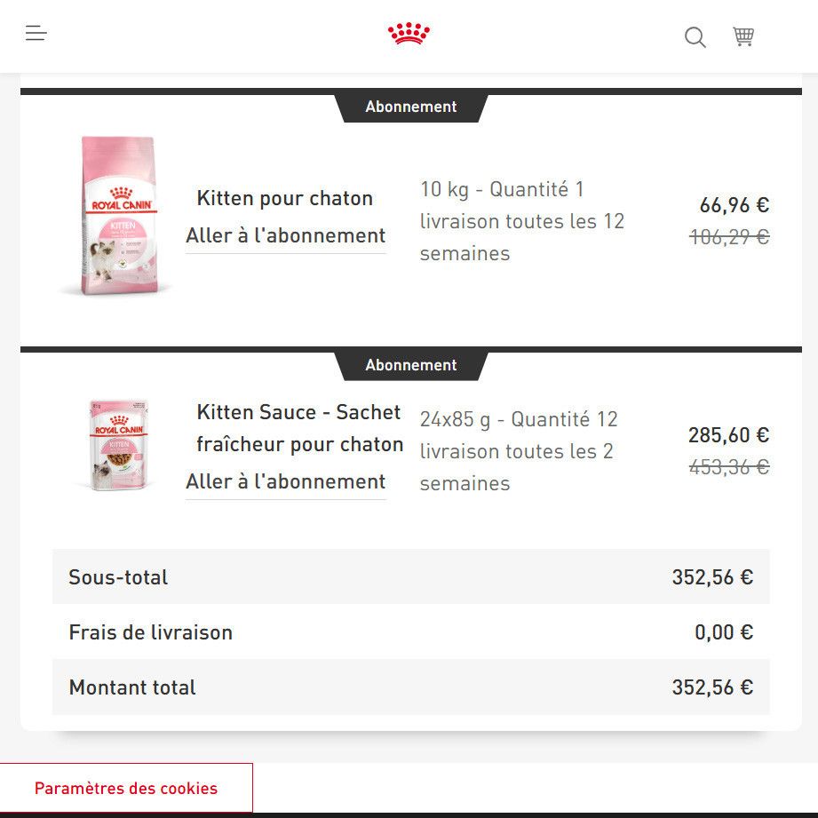 Pay for the pet food