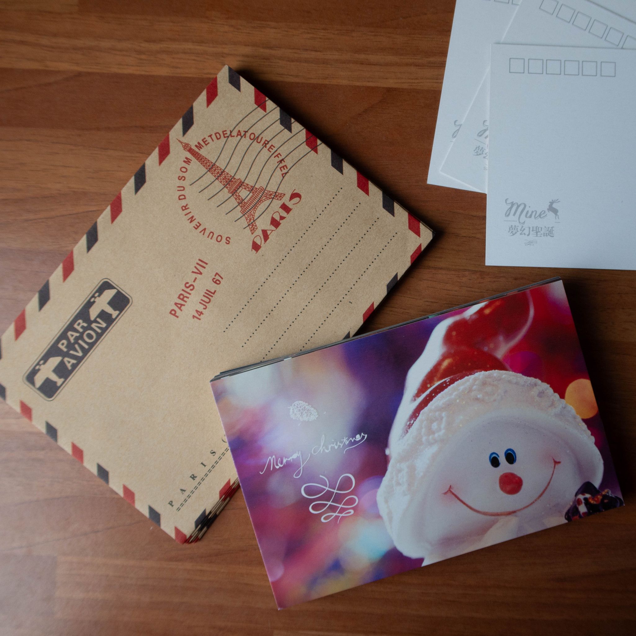 Handwritten postcard for Christmas