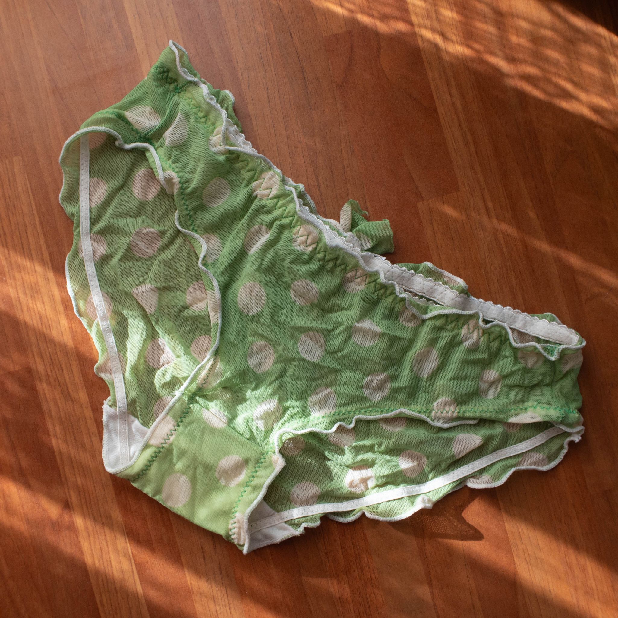 Green polka dot panties