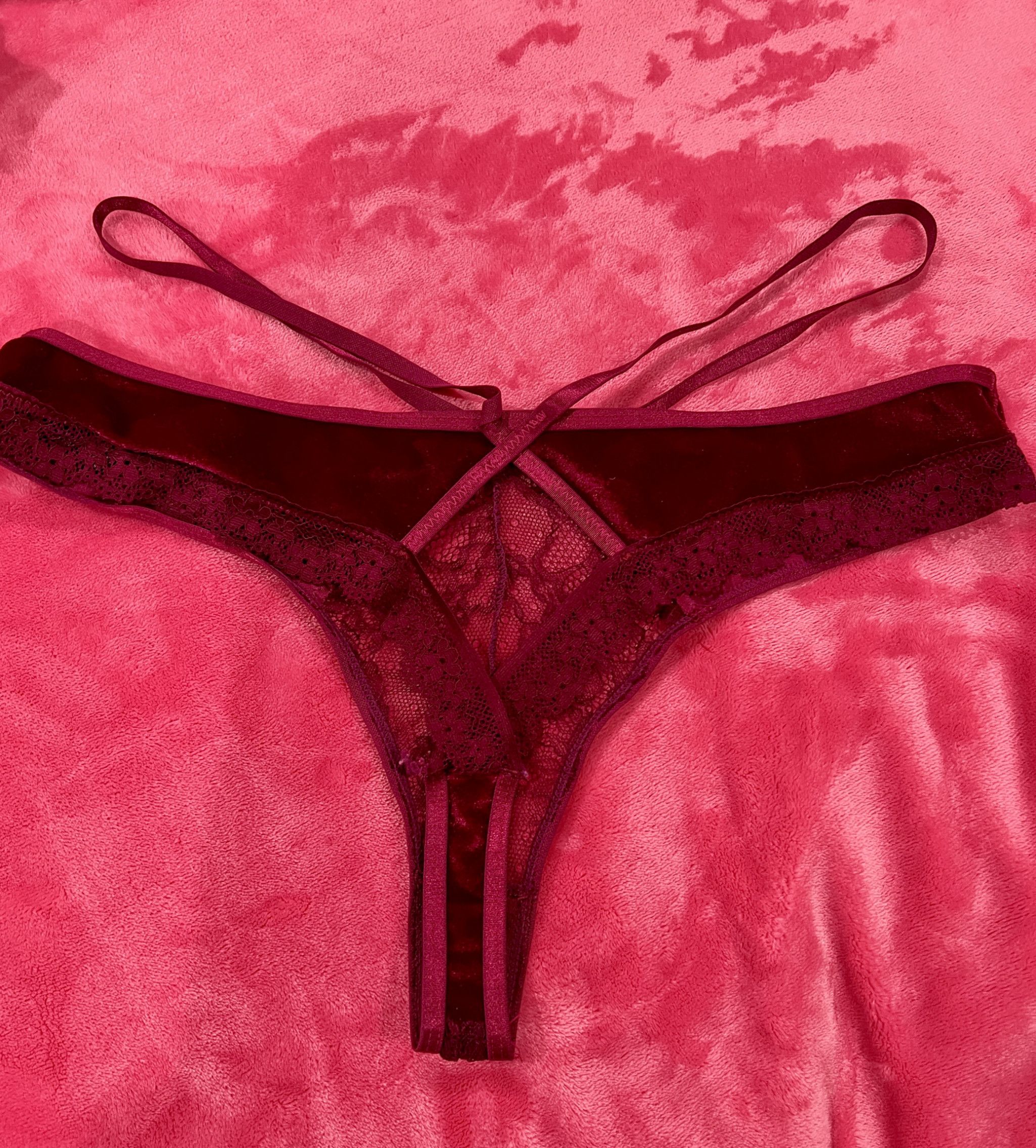 Velvet Maroon Thong