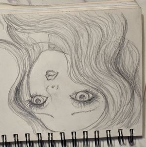 Big eyed Girl draw8ng by Naomo
