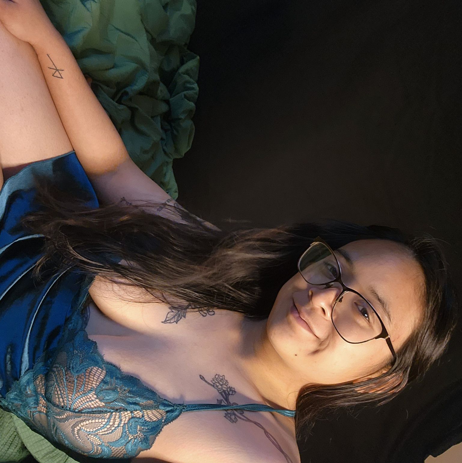Dark Green Lace Lingerie Slip