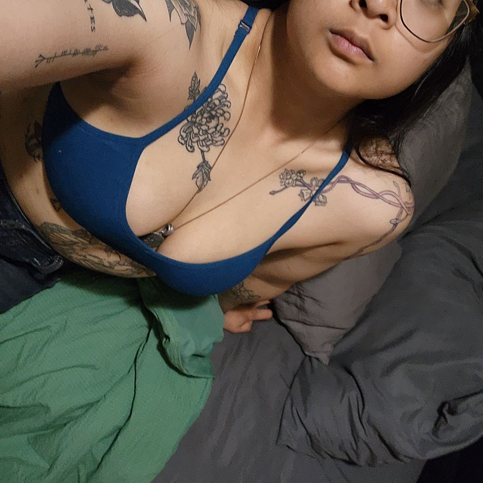 Topless photos of me on the bed
