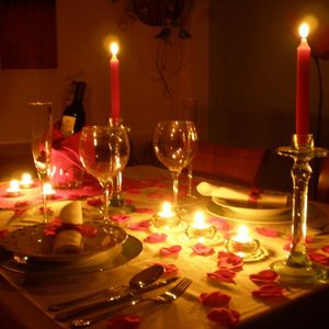 We have a romantic dinner