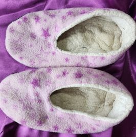 Natalies Fuzzy Pink Star Slipper Socks